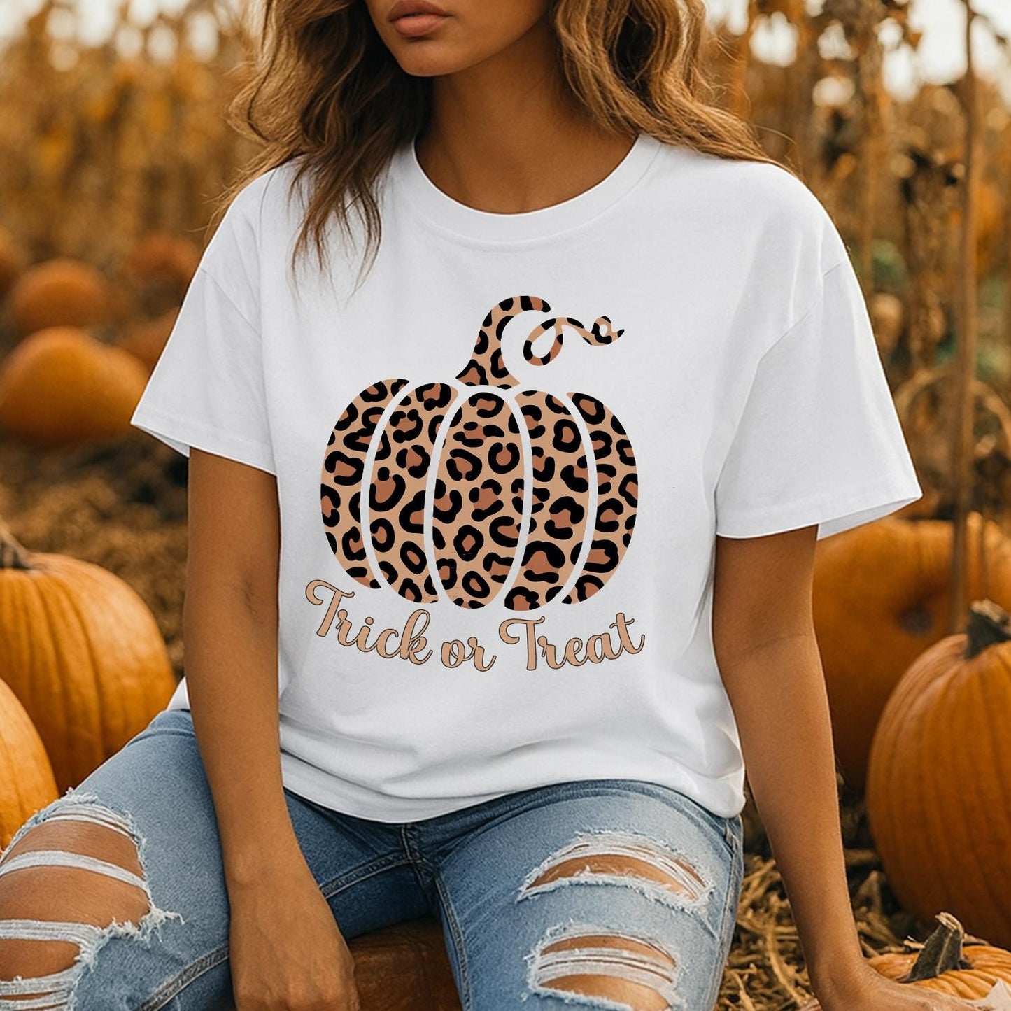 Pumpkin Leopard Shirt