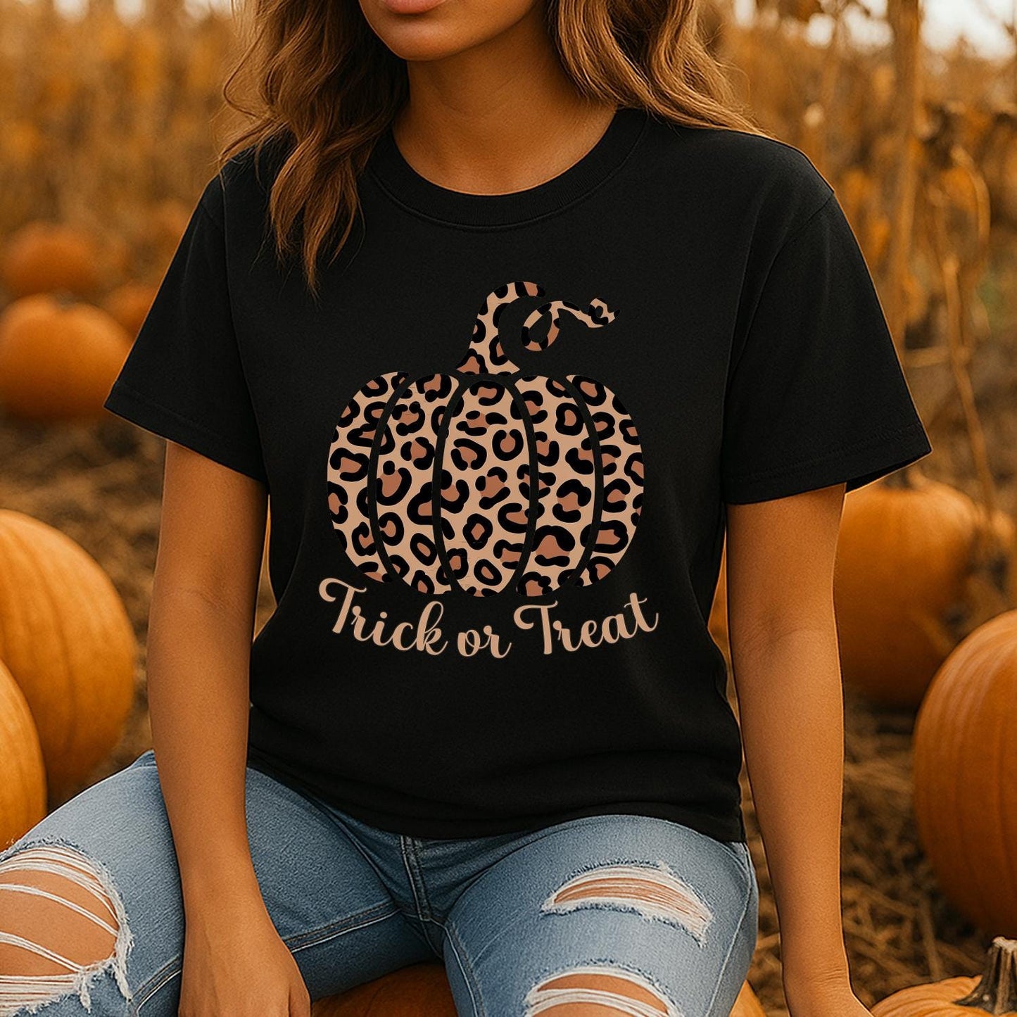 Pumpkin Leopard Shirt