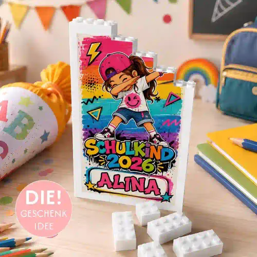 Personalisiertes Schulstart-Geschenk für Mädchen im Graffiti-Style
