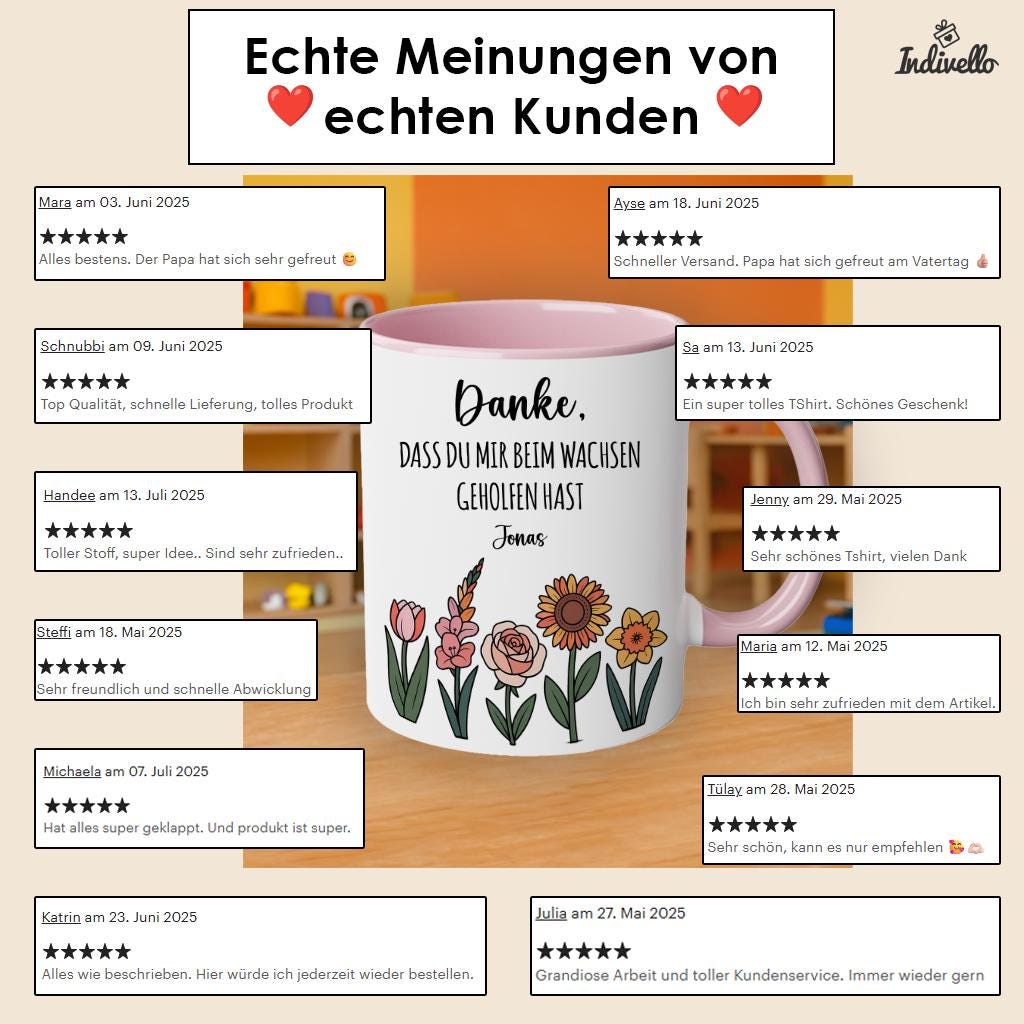 Personalisierte Tasse Danke Erzieherin