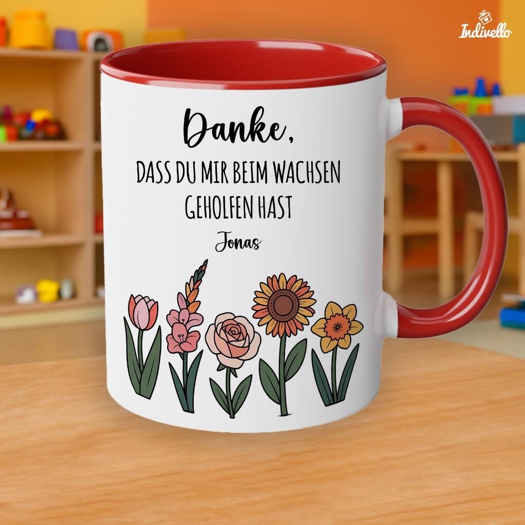 Personalisierte Tasse Danke Erzieherin