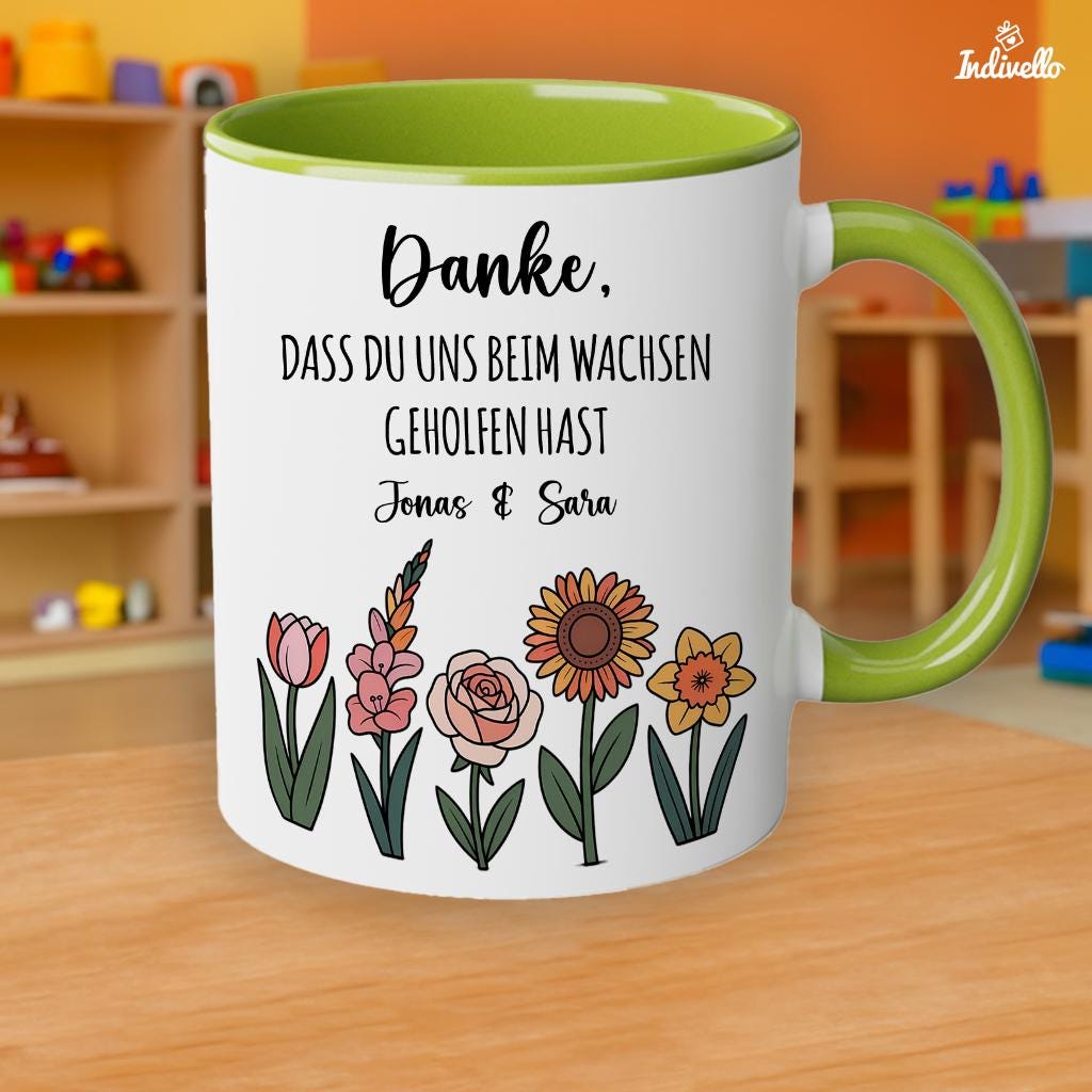 Personalisierte Tasse Danke Erzieherin