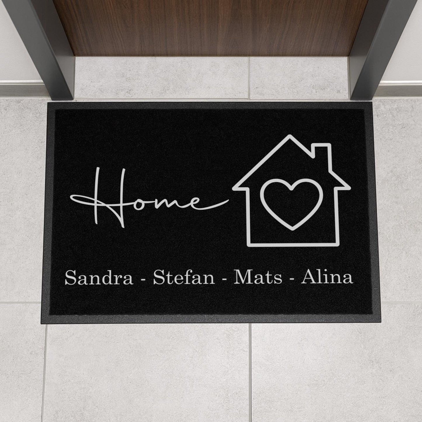 Personalisierte Fußmatte Hausmotiv