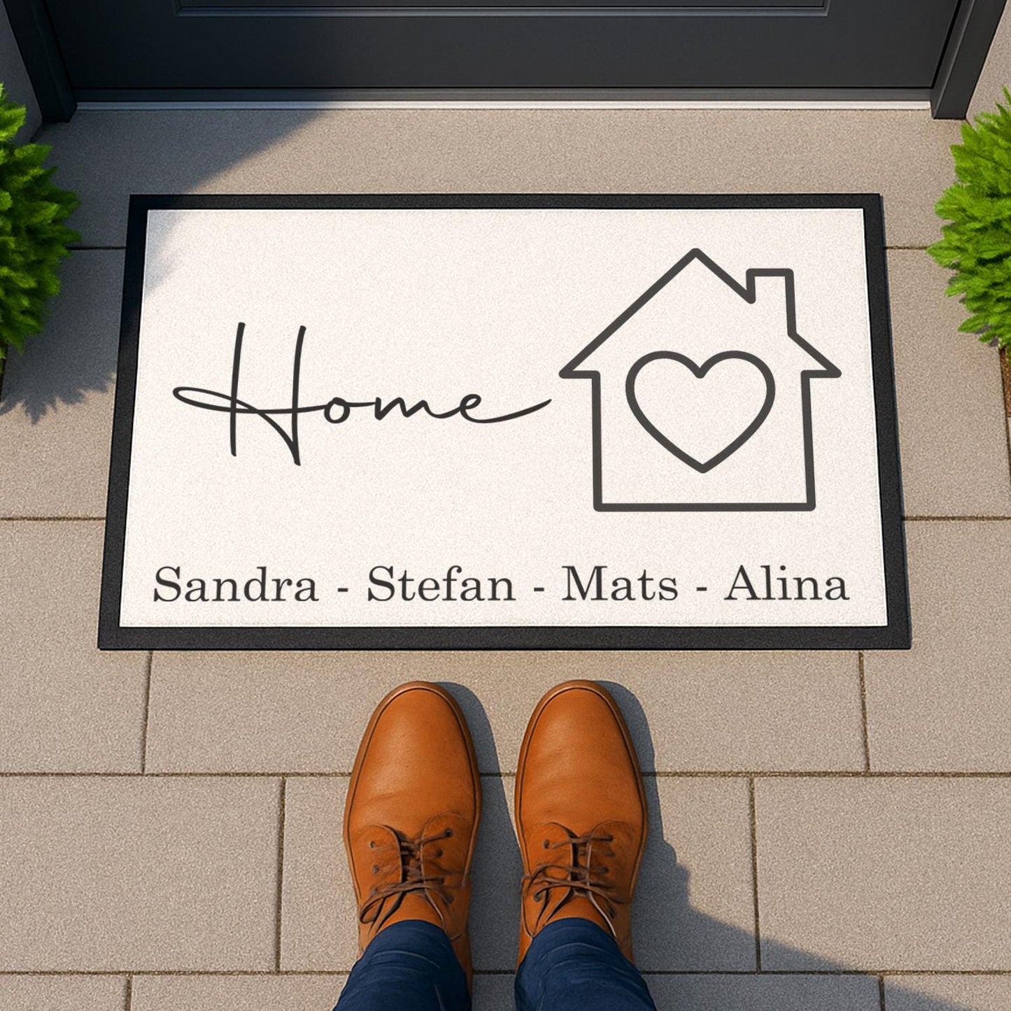 Personalisierte Fußmatte Hausmotiv