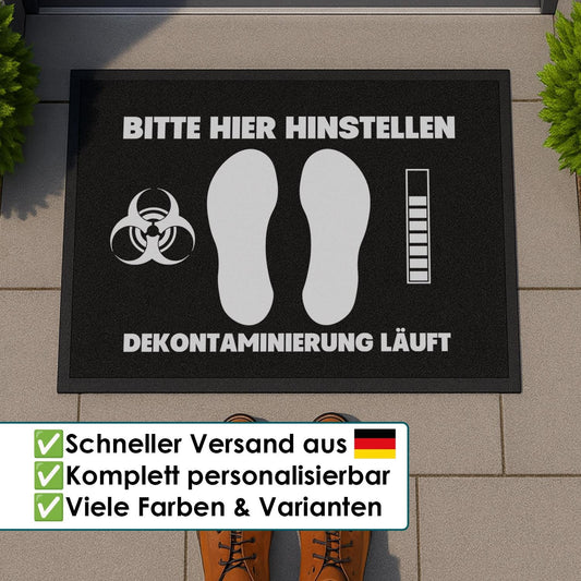 Lustige Fußmatte Kontaminierung läuft