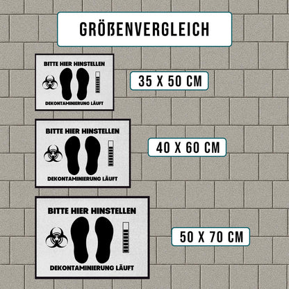 Lustige Fußmatte Kontaminierung läuft
