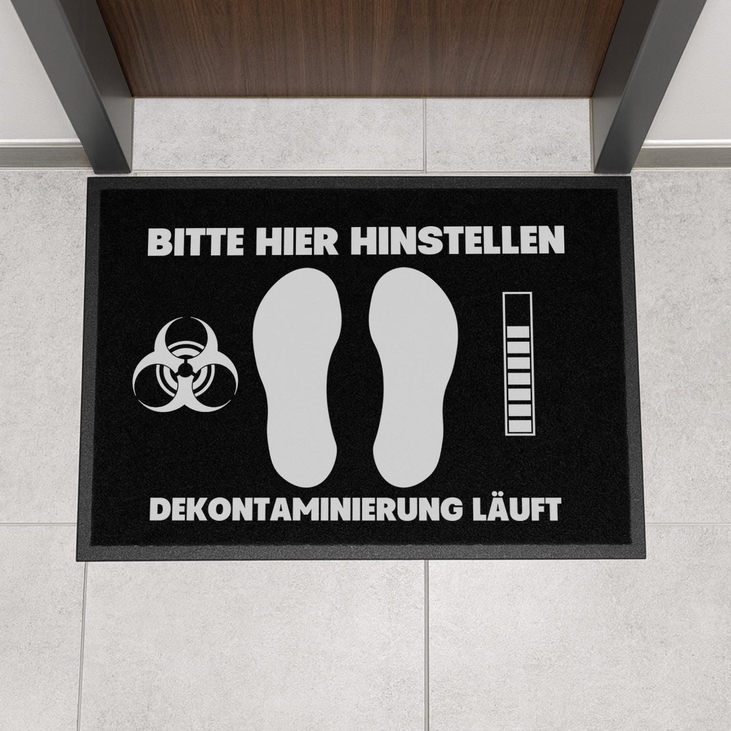 Lustige Fußmatte Kontaminierung läuft