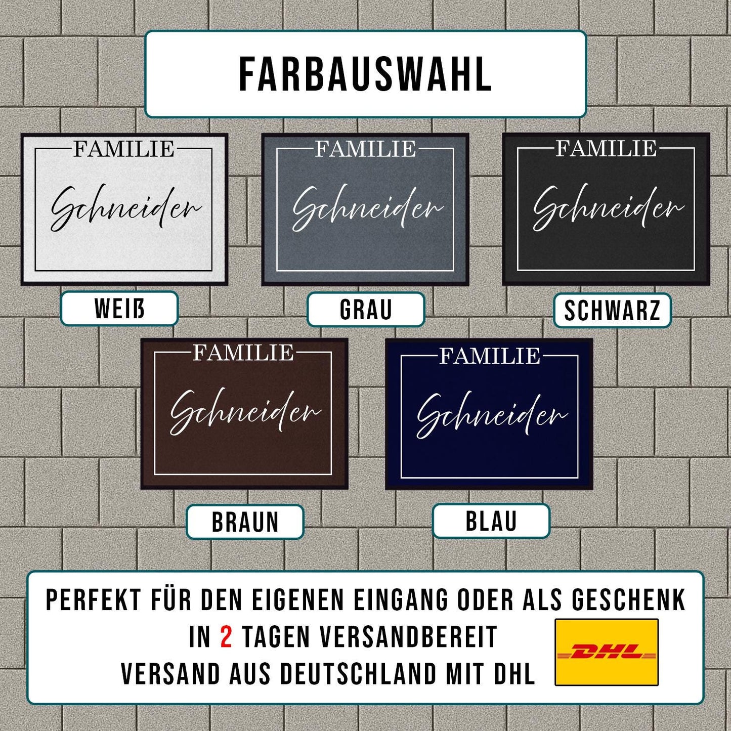 Personalisierte Fußmatte Familie