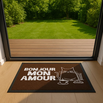 Fußmatte mit Katze Bonjour Mon Amour