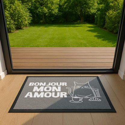 Fußmatte mit Katze Bonjour Mon Amour