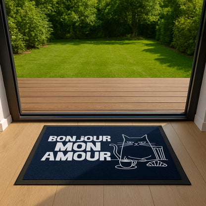 Fußmatte mit Katze Bonjour Mon Amour