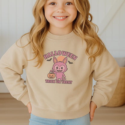 Monster Pullover für Kinder - Halloween Motiv - Trick or Treat - Pullover für Jungen und Mädchen - 1 bis 13 Jahre - XXS bis XL - Sand Weiß