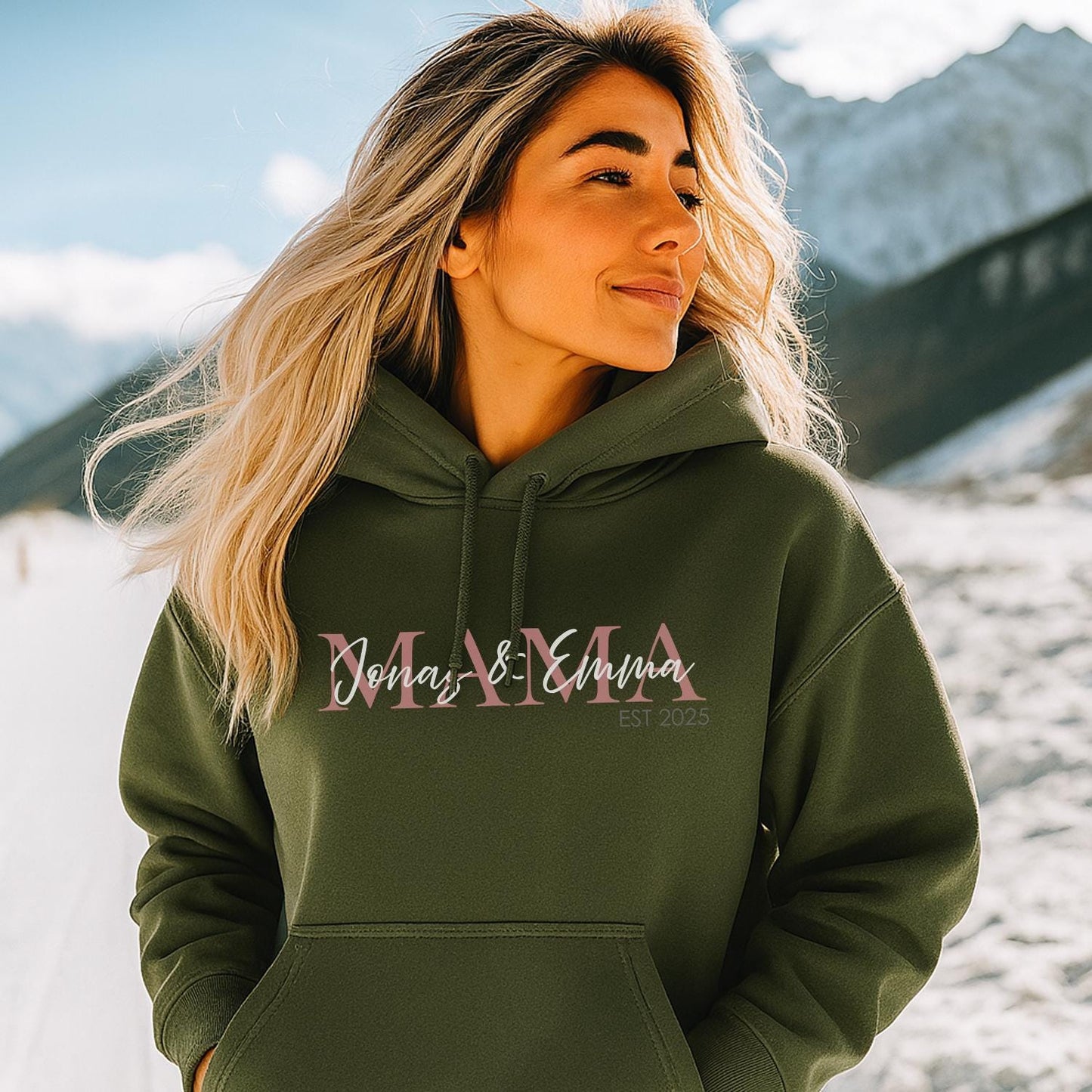Hoodie MAMA und Namen der Kinder