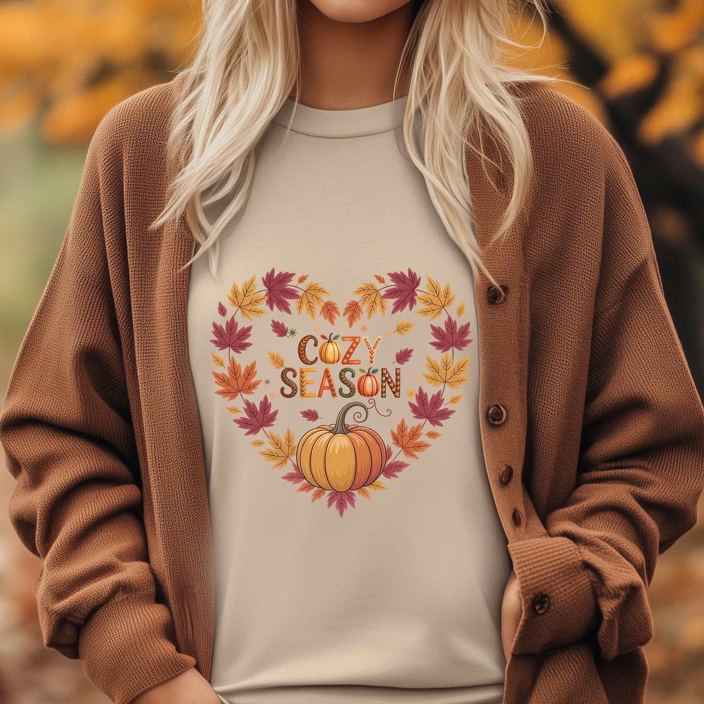 Herz aus Blätter Herbst Shirt