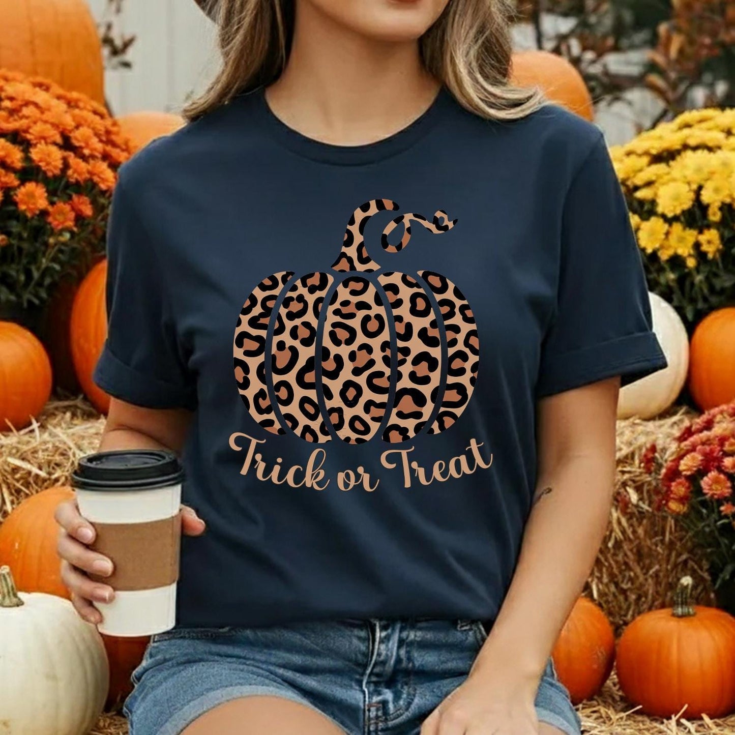 Pumpkin Leopard Shirt
