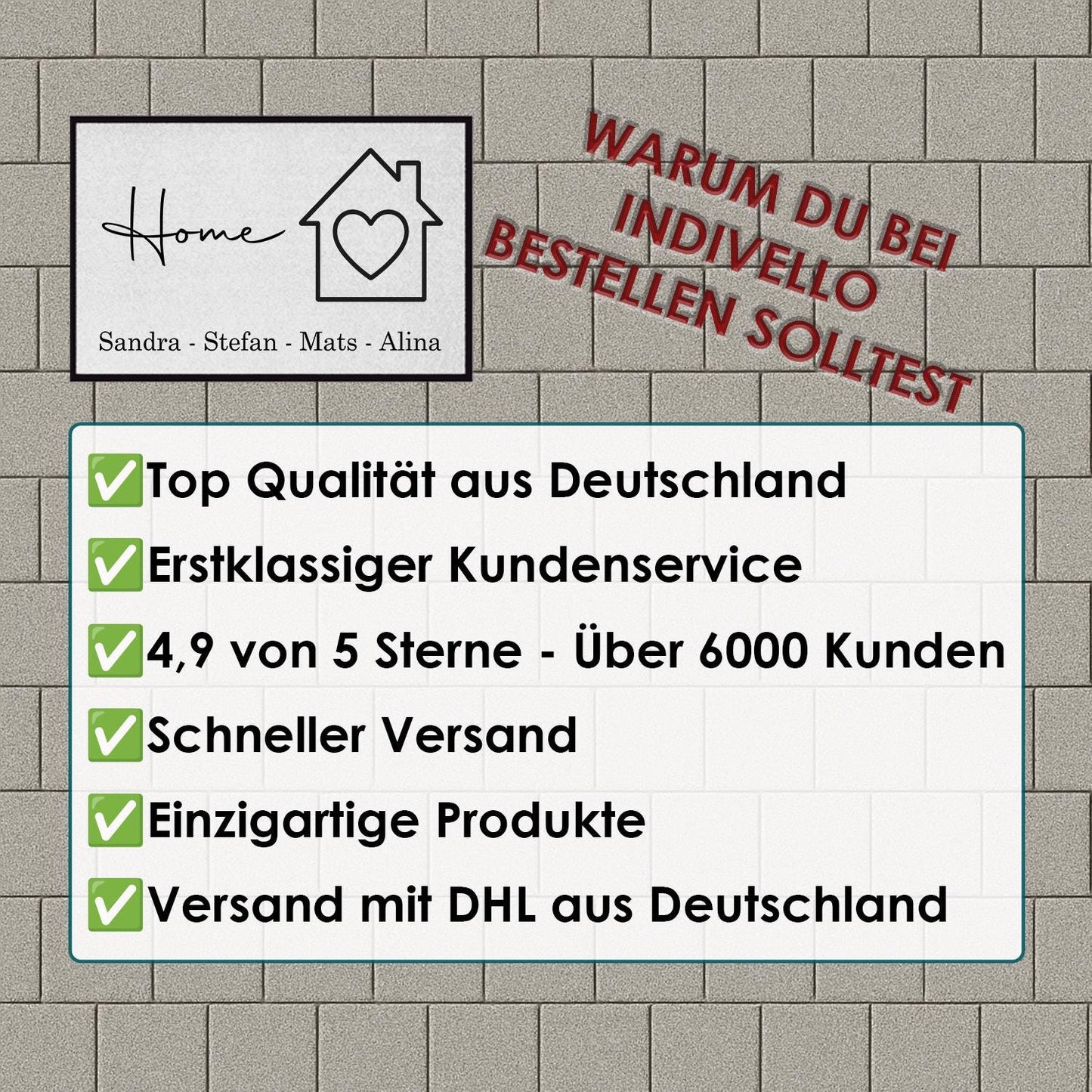 Personalisierte Fußmatte mit Wunschnamen