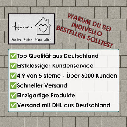 Personalisierte Fußmatte mit Wunschnamen