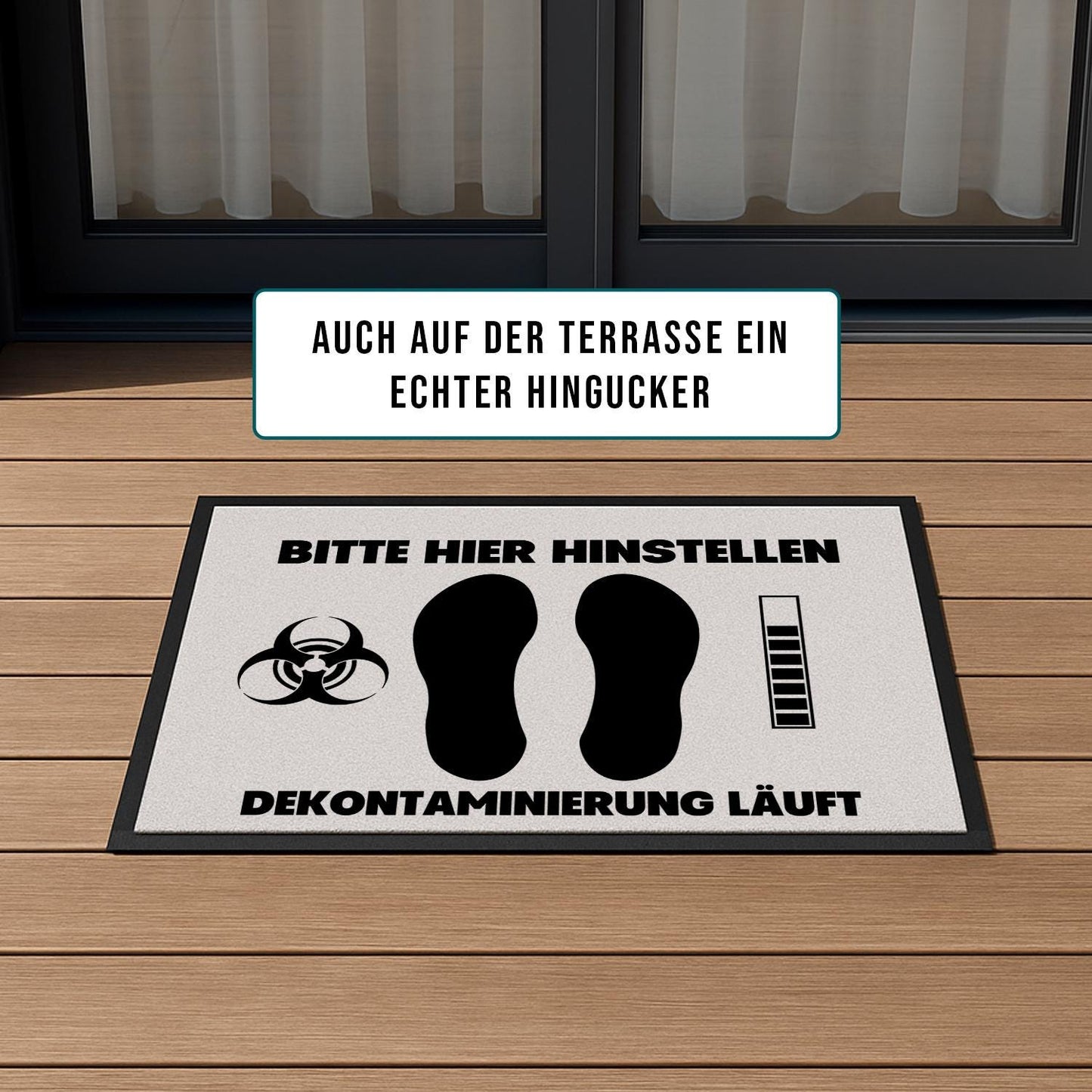 Lustige Fußmatte Kontaminierung läuft