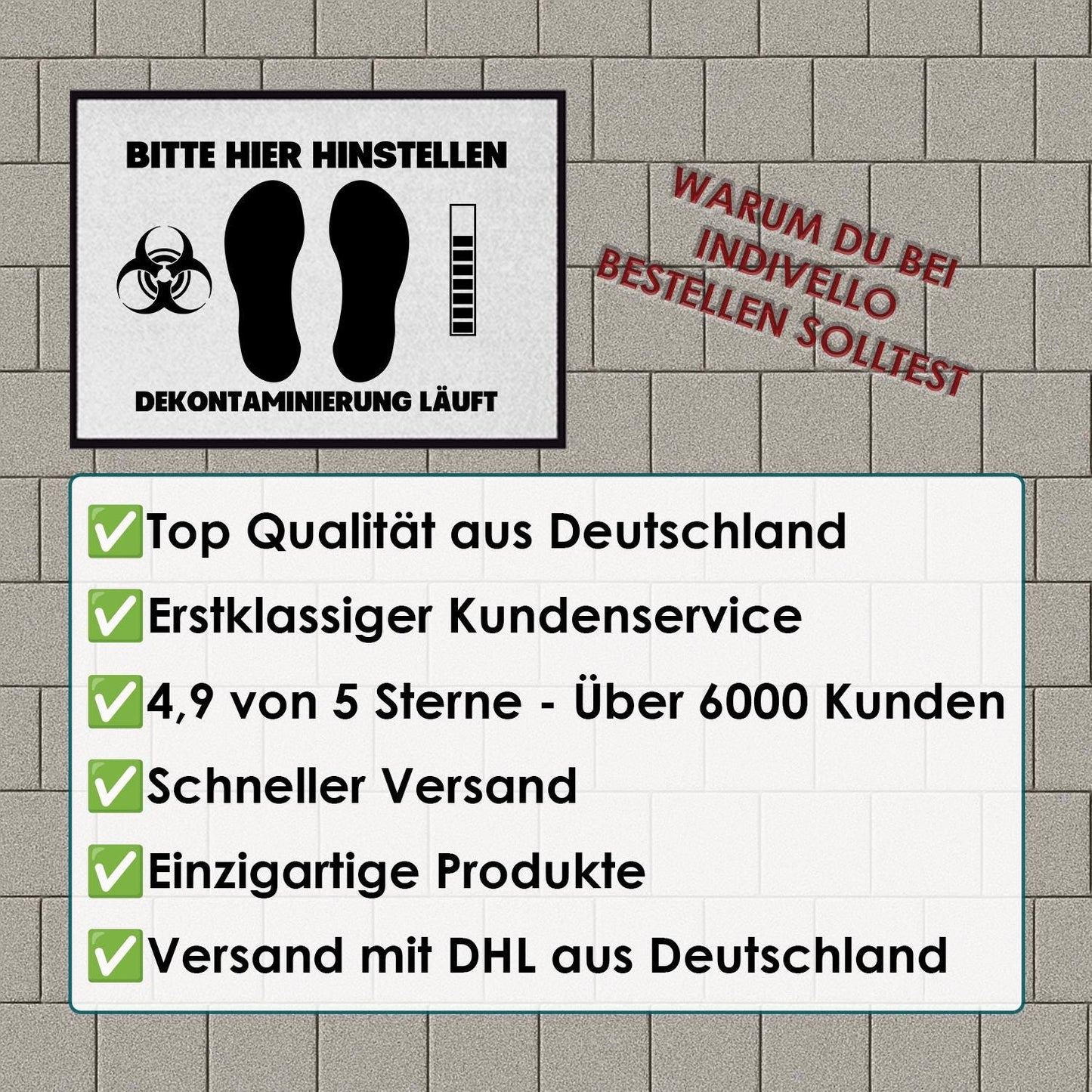 Lustige Fußmatte Kontaminierung läuft