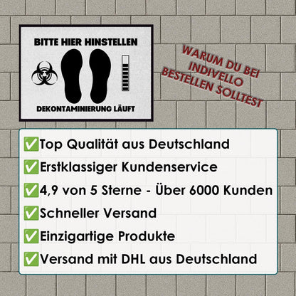 Lustige Fußmatte Kontaminierung läuft
