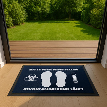 Lustige Fußmatte Kontaminierung läuft