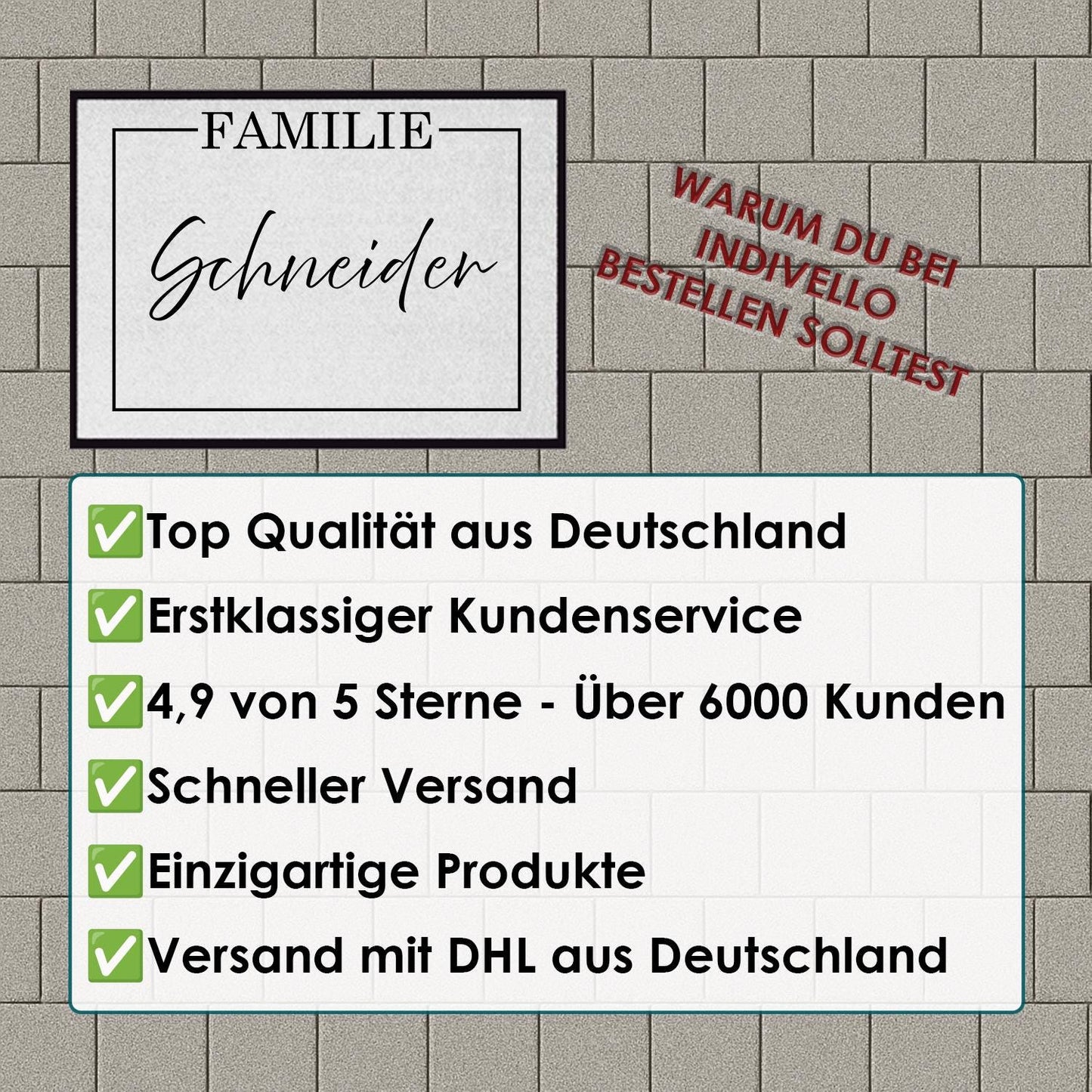 Personalisierte Fußmatte Familie