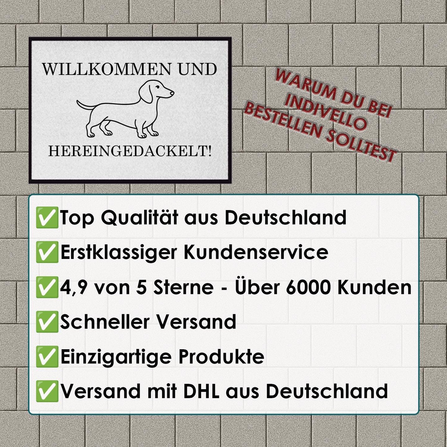 Lustige Fußmatte Dackel