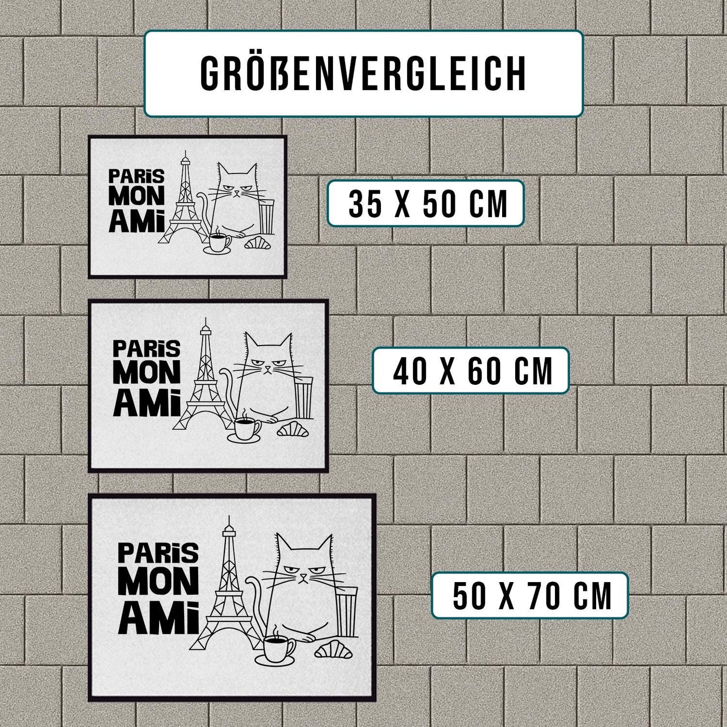 Fußmatte mit Katze Paris Mon Ami