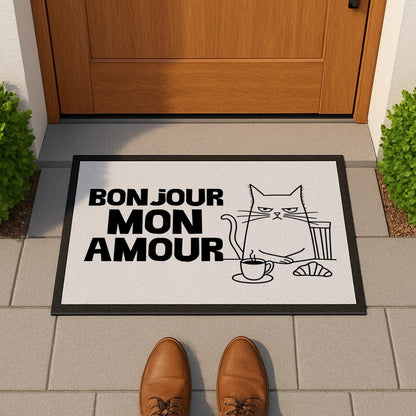 Fußmatte mit Katze Bonjour Mon Amour