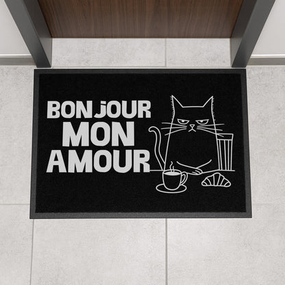Fußmatte mit Katze Bonjour Mon Amour