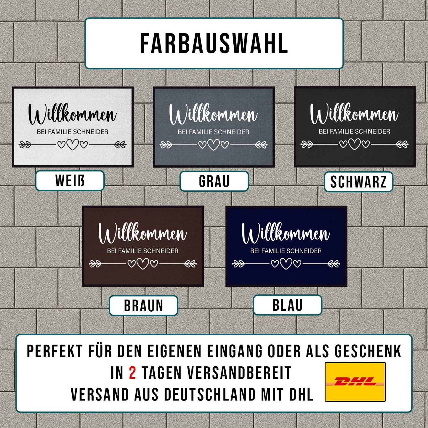 Fußmatte mit Familienname