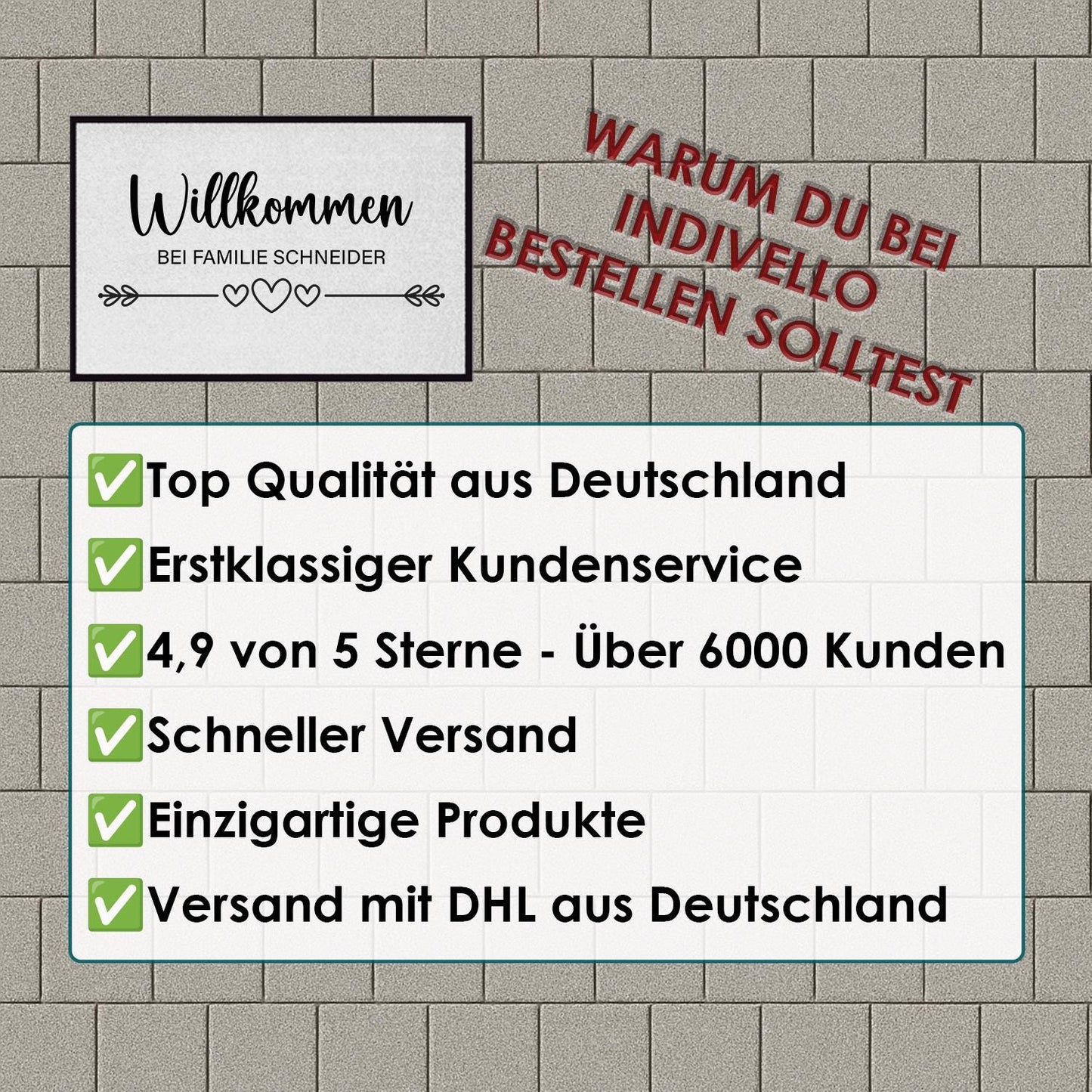 Fußmatte mit Familienname