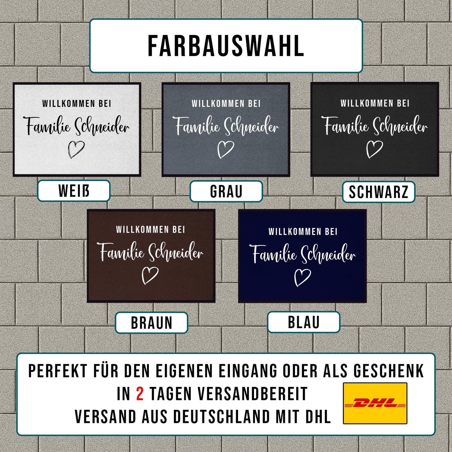 Fußmatte Willkommen bei Familie