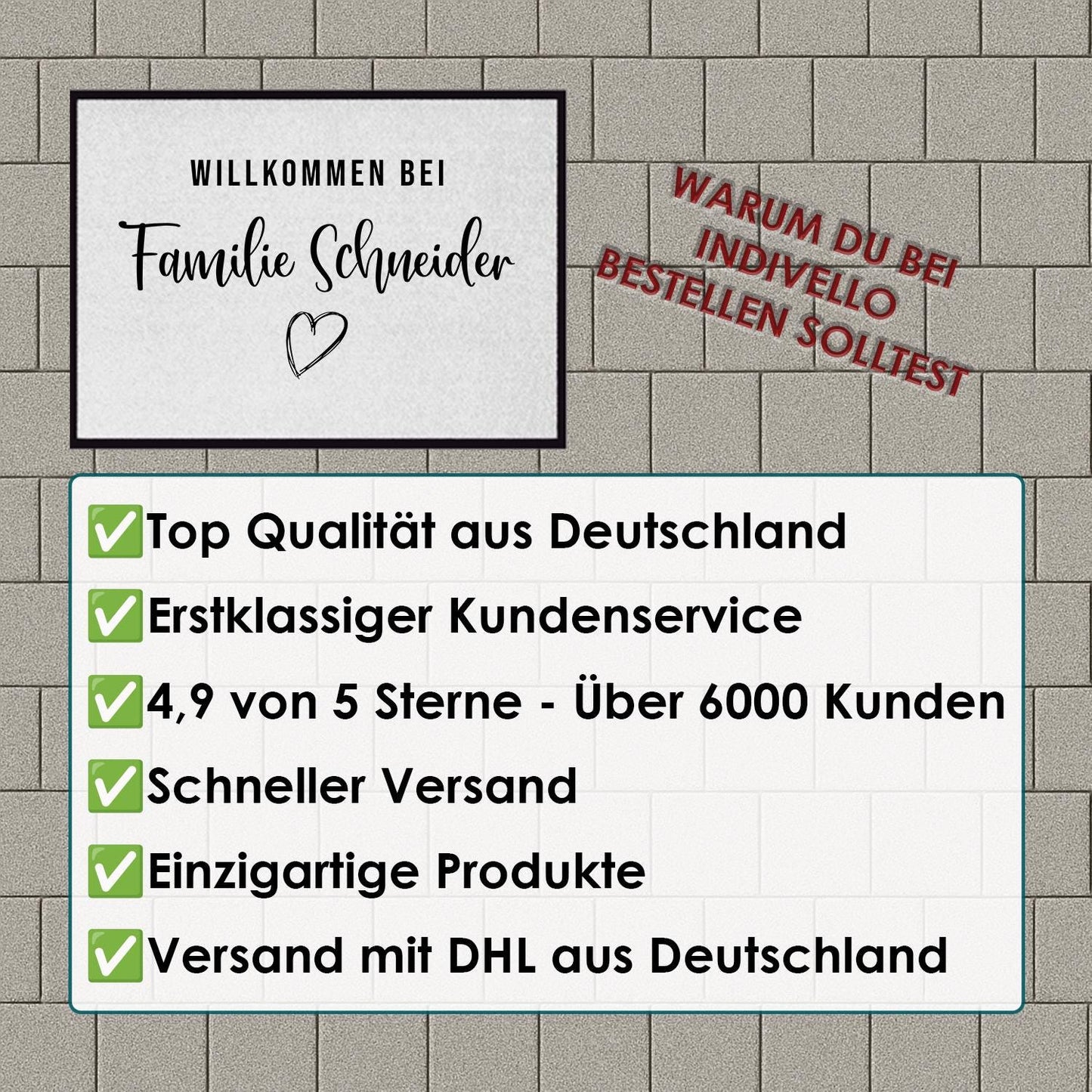 Fußmatte Willkommen bei Familie