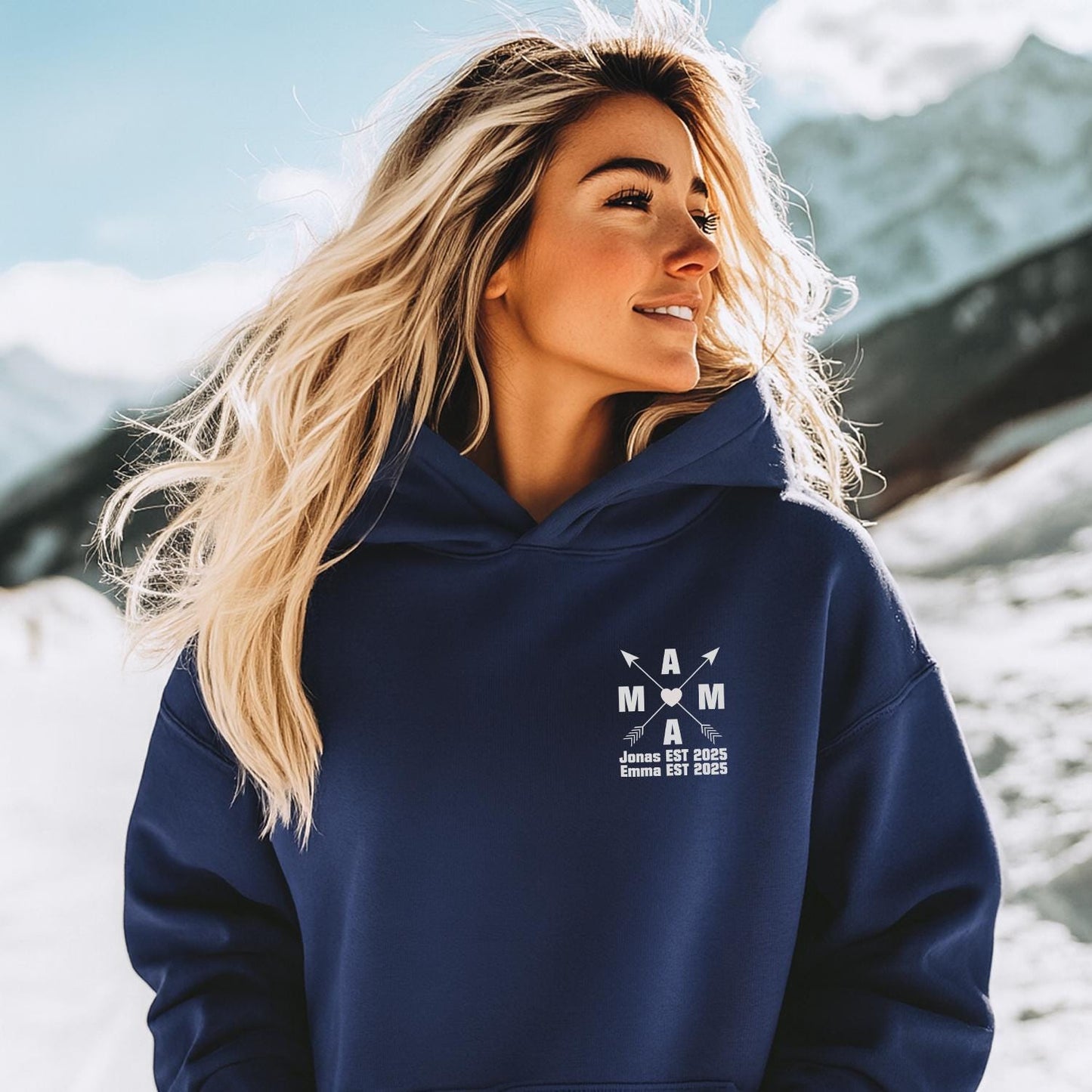 Geburtsdaten Hoodie MAMA