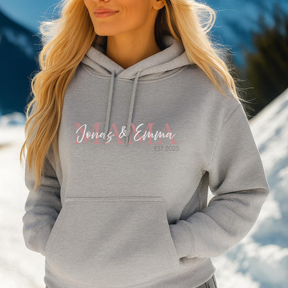 Hoodie MAMA und Namen der Kinder