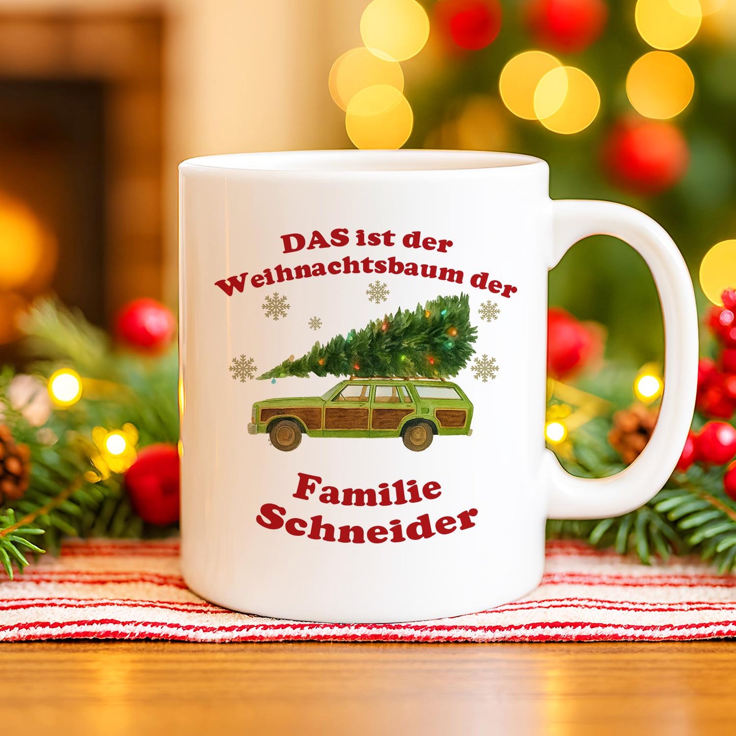Lustige Weihnachtstasse personalisiert