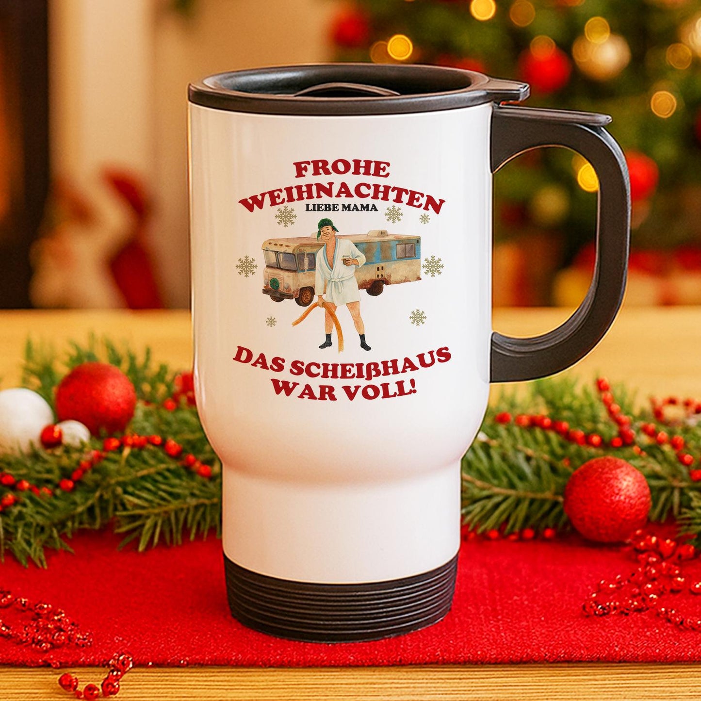 Weihnachtsfilm Thermobecher personalisiert