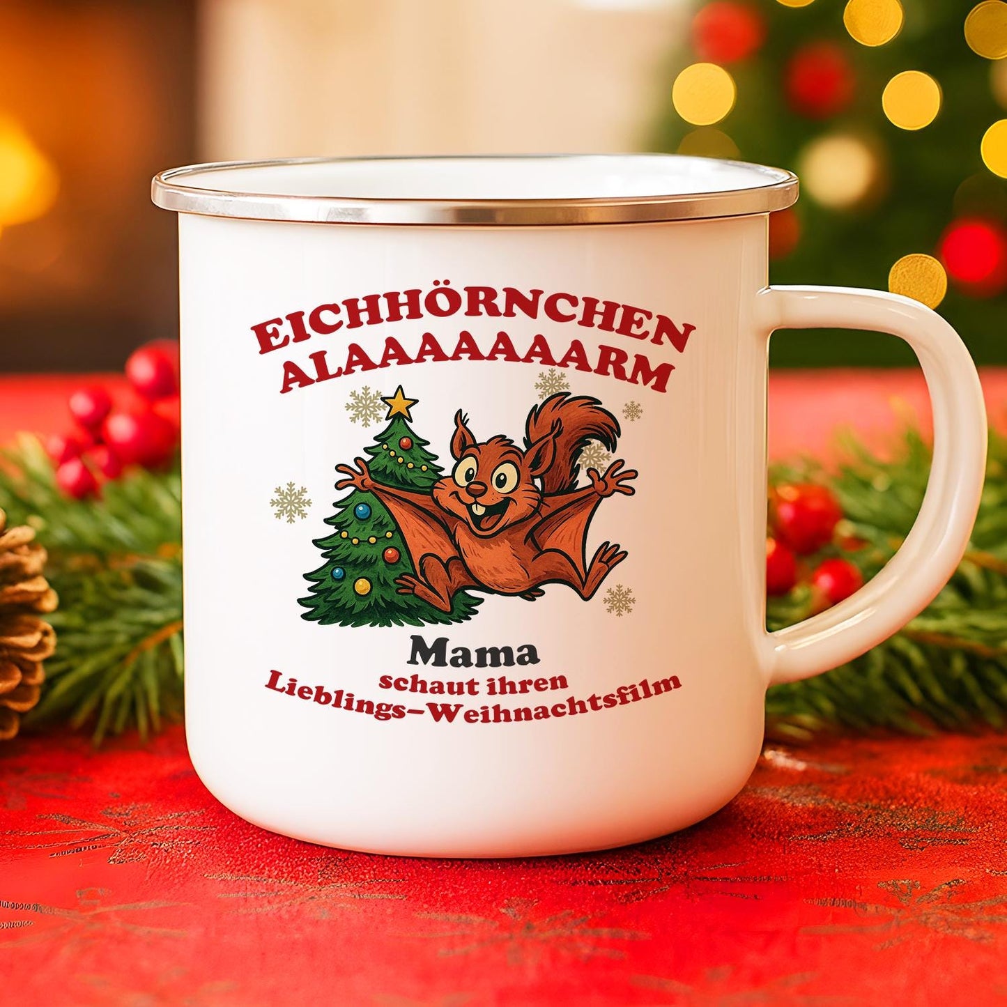 Emailletasse Eichhörnchen Alarm