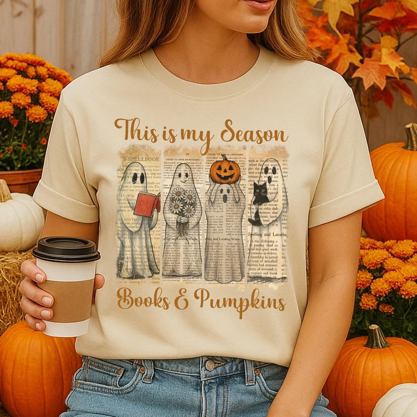 Herbst T-Shirt für Bücherratten