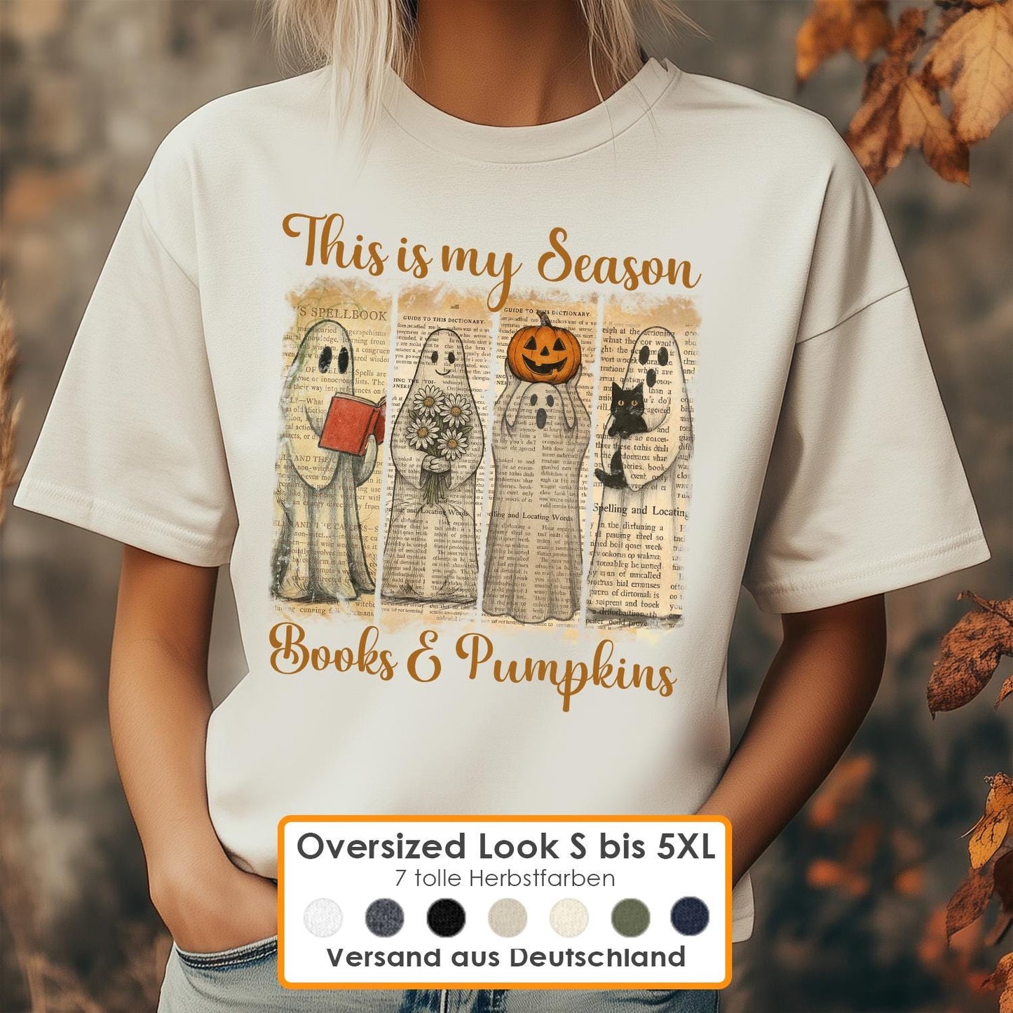 Herbst T-Shirt für Bücherratten