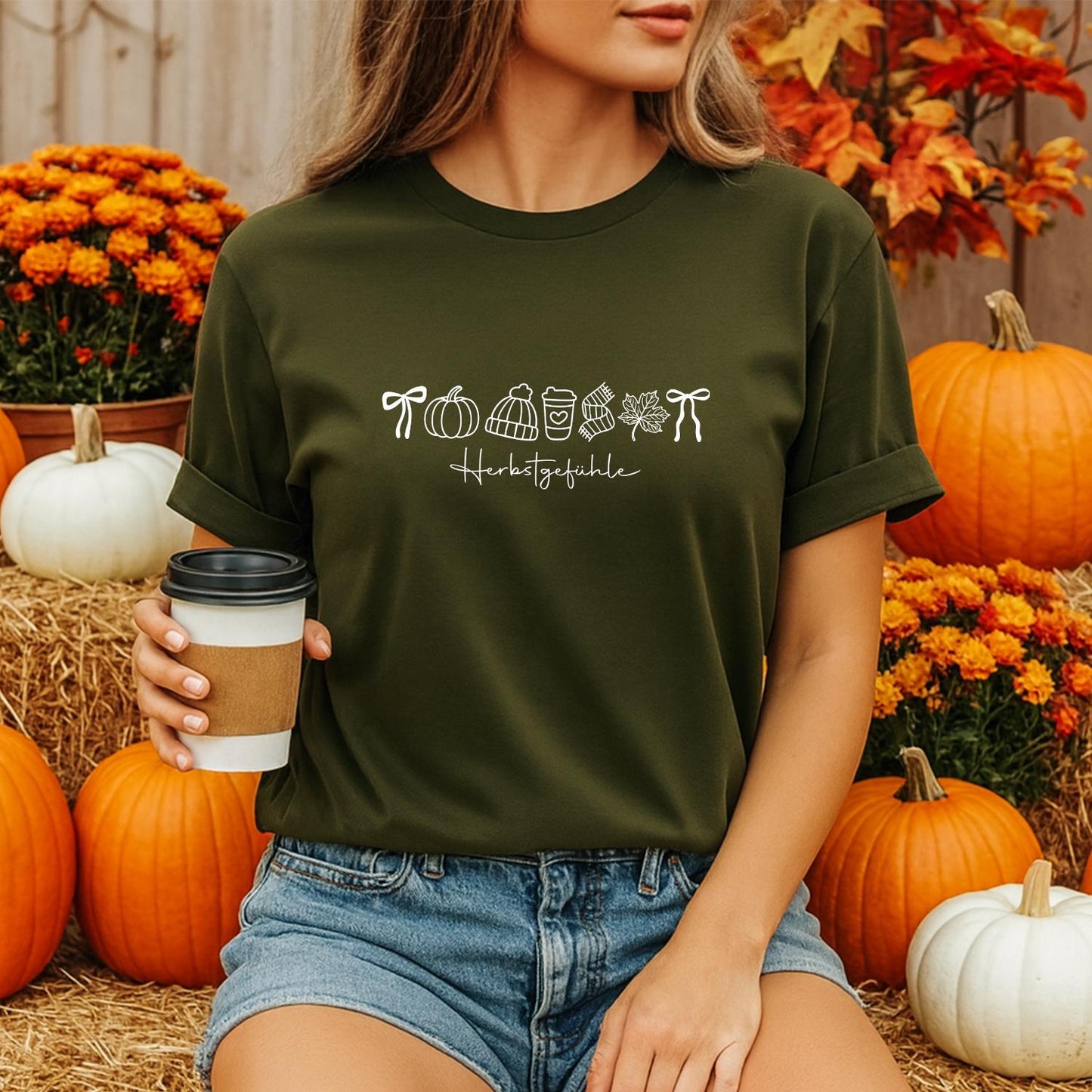 Herbstgefühle Doodle Damen T-Shirt