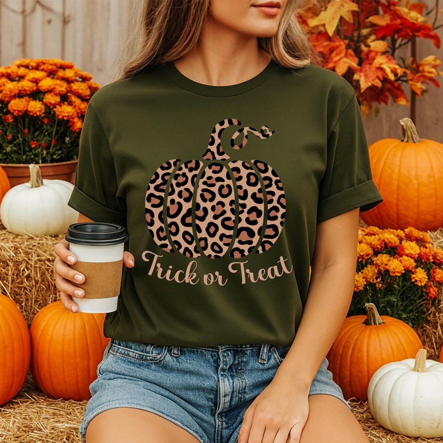 Pumpkin Leopard Shirt
