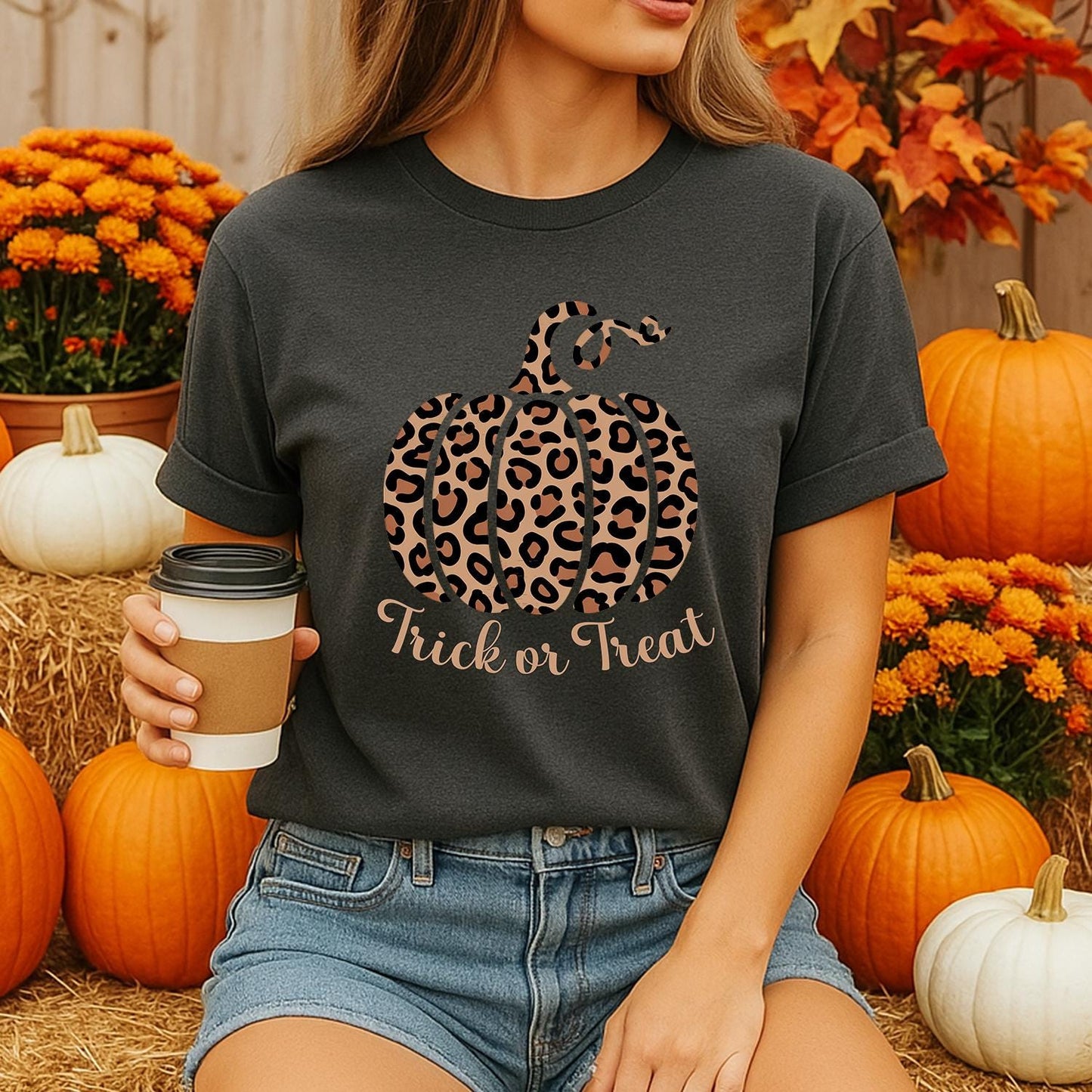 Pumpkin Leopard Shirt
